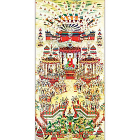 Tranh Phật Adida, Địa Tạng Vương, Quan Âm Tống Tử, Phật Dược Sư 30x60cm