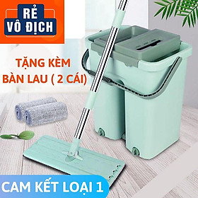 Chổi lau nhà tự vắt thông minh Xoay 360 độ kèm thùng Bộ lau nhà tặng bông lau