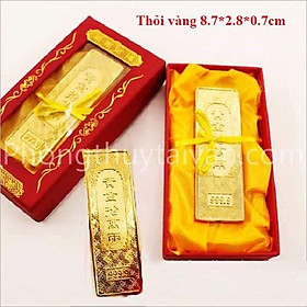 Thỏi vàng cây 9999 có HỘP 8.7cm (Chiêu lộc,Trang trí,Thờ cúng...)