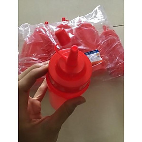 Mua Lọ đựng tương ớt màu đỏ - chai đựng sốt cà 500ml
