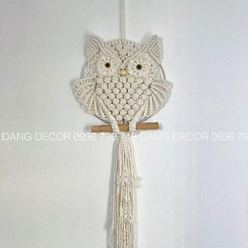 Cú macrame treo tường trang trí size nhỏ