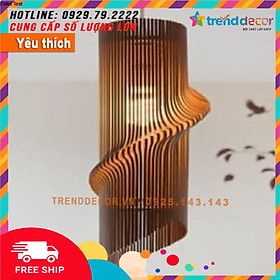 Đèn gỗ thả trần  hiện đại sang trọng chất liệu gỗ trang trí cho phòng khách nhà căn hộ decor nhà quán cafe