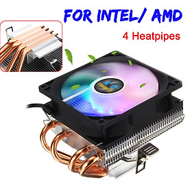CPU Cooler 4 Heatpipe 3Pin LED RGB Fan For LGA 775/1155/1156/1150/1366 AMD