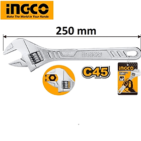 Mỏ lết dài 250mm INGCO HADW131102 hoàn thiện mạ chrome.