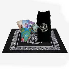 Combo Bộ Bài Bói Tarot A Yogic Path Oracle Deck Cao Cấp và Túi Nhung Đựng Tarot và Khăn Trải Bàn Tarot