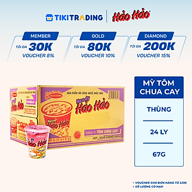 Thùng 24 Ly Mì Hảo Hảo Handy Hương Vị Tôm Chua Cay