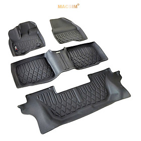 Thảm lót sàn xe ô tô Ford Explorer 2015-2019 (sd) Nhãn hiệu Macsim chất liệu nhựa TPE cao cấp màu đen
