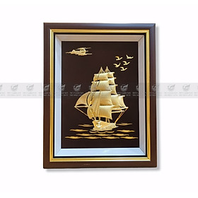 Mua Tranh thuyền thuận buồm xuôi gió mạ vàng 24k (25x32cm) MT Gold Art- Hàng chính hãng  trang trí nhà cửa  phòng làm việc  quà tặng sếp  đối tác  khách hàng  tân gia  khai trương