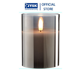 Nến điện JYSK Klaus paraffin thủy tinh xám DK8xH10 15cm