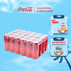 Thùng 24 Lon Nước Giải Khát Không Đường Coca-Cola Zero 320ml/lon Sale 25.4