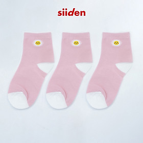 Combo/set 3 đôi tất bé gái dễ thương màu hồng, vớ trẻ em cotton mềm mịn, hình hoa – E2CP001