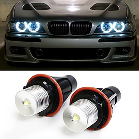 2x Car 6000K White 5W Angel Eyes Ring LED HeadLight For BMW E39 E53 E60 E61