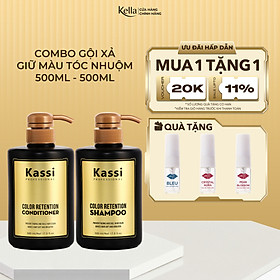 Combo dầu gội xả giữ màu tóc nhuộm Kassi (Chai 500ml)