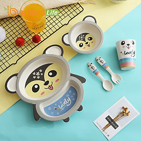 Set khay ăn dặm cho bé từ sợi tre Bamboo Life BL0A8 hàng chính hãng Dụng cụ ăn dặm cho bé Đồ dùng ăn dặm cho bé Bộ chén bát ăn dặm cho bé