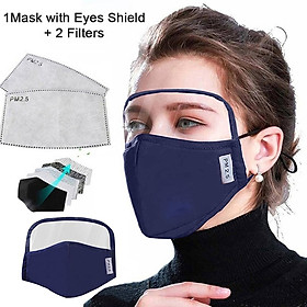 4 Pieces Anti Dust Adults Mouth Cover Masks With Clear Eye  Blue