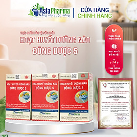 Viên uống hoạt huyết dưỡng não Đông Dược 5 Asia Pharma hỗ trợ thiểu năng tuần hoàn não - Hộp 30 viên