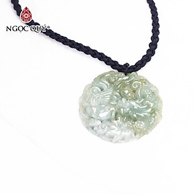 Mặt dây chuyền cẩm thạch long phụng 45mm mệnh hỏa , mộc - Ngọc Quý Gemstones