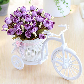 Simulate Cycle Shape Vase with Artificial Bunches for Living Room Decor