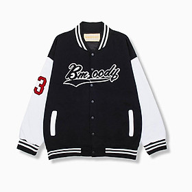Áo khoác dù bomber nam nữ cúc bấm logo chữ K sắc nét - ĐEN - Size L từ 53kg đến 62kg