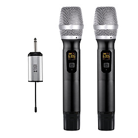 XTUGA X-400 25 Channel UHF Wireless Microphone Dual Microphone with Mini Potable Receiver 1/4" Output