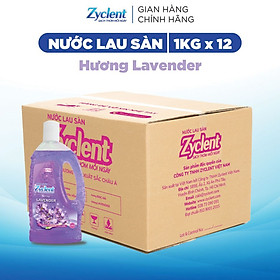 Thùng Nước Lau Sàn ZYCLENT EXTRA Hương Lavender - (1KG x 12 CHAI)