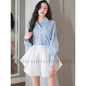 Quần trắng xếp ly NGADO , quần xếp ly Nữ , quần dáng xoè