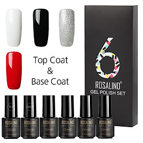 ROSALIND 6Pcs/Lot 7ML Nail Soak-off Gel Polish UV Nail Long-lasting Polish Set for Manicure Gel Lacquer