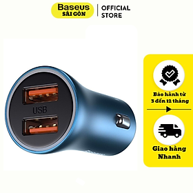 Mua Tẩu sạc nhanh  công suất 40W dùng cho xe hơi Baseus Golden Contactor Pro (40W  Dual USB/ U+C Port  Aluminium PD20W/QC3.0 Car Quick Charger)- Hàng chính hãng