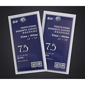 SIZE 7.5 (8.5x18cm) 50 Miếng phơi OPP nilon bảo quản tiền giấy sưu tầm - bảo quản tem cao cấp trong suốt , không bị ố vàng - The Merrick Mint