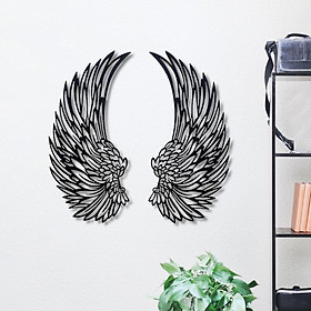 Angel Wing Wall Decoration, Wall Sculpture Hotel Indoor Home Living Room Iron Wall Art Decor 3D Angel Wing Wall Decor for Porch, Home, Dining Room