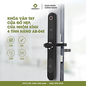 Khoá cửa vân tay điện tử thông minh HOMEKIT AB-04E 4 tính năng có màn hình LED phù hợp nhiều loại cửa - lắp đặt tận nhà