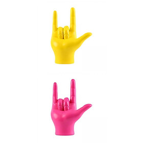 2x Love You Finger Gesture Statue Figurine Rock Hand Sculpture for Home