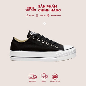 Chuck All Star Canvas Platform Black Low Top Giày Đế Cao Cổ Ngắn Vải Đen