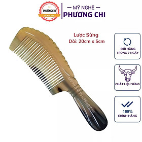 Lược sừng khía thân trắng nưa đẹp dài 20cm, lược chải tóc gỡ rối massage đầu | Mỹ Nghệ Phương Chi