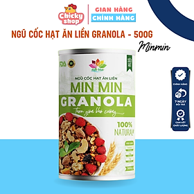 Ngũ cốc hạt ăn liền Granola Min Min, ngũ cốc dinh dưỡng dạng hạt ăn liền (hộp 500g)
