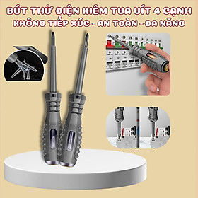 Bút Thử Điện Không Tiếp Xúc Kiêm Tua Vít 4 Cạnh, Dò Mạch Đứt Ngầm, An Toàn Đa Chức Năng, Cảm Ứng Thông Minh Hàng Loại A