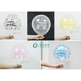 Bịch 5 cái bong bóng in chữ Happy birthday số 21