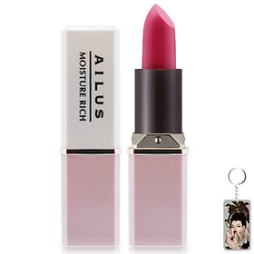 Hình ảnh Son thỏi mềm môi Naris Ailus Smooth Lipstick Moisture Rich Nhật Bản 3.7g (#678 Ruby Rose) + Móc khóa