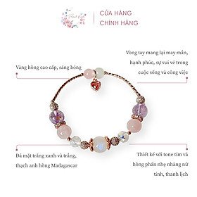 Vòng Đeo Tay Singapore Đá Mặt Trăng Floral Knots Chất Liệu Vàng Hồng Starry Twin Star