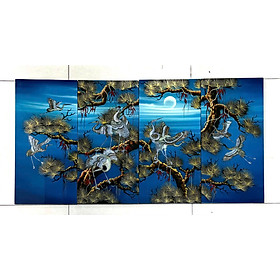 Mua Bộ Tranh sơn mài Thanh Bình Lê 4 tấm- TÙNG HẠC KHẢM CỪ size 60x120 cm / hàng cao cấp   xuất khẩu