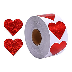 1000 PCS Heart Shaped Sticker Labels, Use for Valentine's Day, Award Charts, Offices, Teachers & Classrooms, Bookmarks (1.5'' in Diameter)