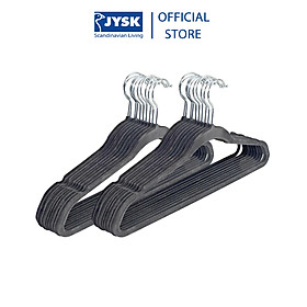 Mua Combo 02 bộ móc áo | JYSK Hektor | bọc nhung màu xám | 45x24x0.5cm | Bộ 10 chiếc