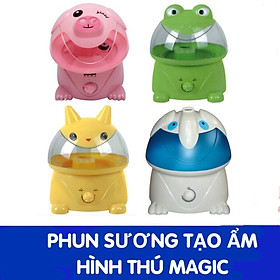 Thiết bị phun sương hơi nước cho phòng điều hòa tránh khô da, tăng độ ẩm làm mát với núm xoay điều chỉnh - Máy phun sương hình thú tạo ẩm 4 lít, làm mát không khí cho ngày hè thêm mát mẻ