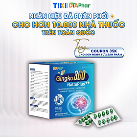 Viên uống hoạt huyết dưỡng não Ginkgo Biloba 360 Hỗ trợ giảm đau đầu hoa mắt chóng mặt tê bì chân tay rối loạn tiền đình Hộp 100 viên Tâm An Pharma