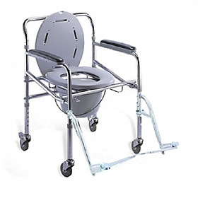 Ghế bô vệ sinh có bánh xe, để chân