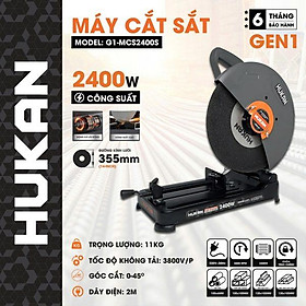 MÁY CẮT SẮT 355MM 2400W G1-MCS2400S HUKAN -HÀNG CHÍNH HÃNG