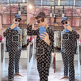 ĐẸP XUẤT SẮC Bộ Đồ Ngủ Dài Tay Chất Kate Bộ Pijama Lụa Dài Tay Phù Hợp Cả Nam Và Nữ