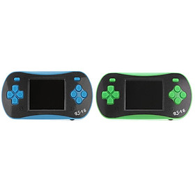 2 Pieces RS-16 2.5'' LCD 260 Games Handheld Video Game Console Player with AV Cable for Kids Birthday Christmas Gift Blue+Green