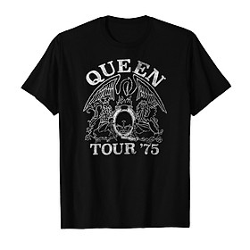 Áo thun cotton unisex in hình Queen Official Tour 75 Crest Logo-9276