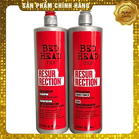BỘ DẦU GỘI XẢ TIGI BED HEAD RESURRECTION SUPER REPAIR PHỤC HỒI TÓC HƯ TỔN MỀM MƯỢT MÀU ĐỎ USA 970ML*2 NEW